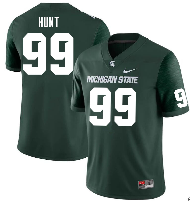 Men #99 Jalen Hunt Michigan State Spartans College Football Jerseys Sale-Green